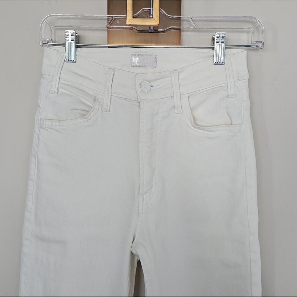 Mother White The Hustler Ankle Fray Jeans in Fairest of Them All Wash Size 25 - Picture 4 of 14